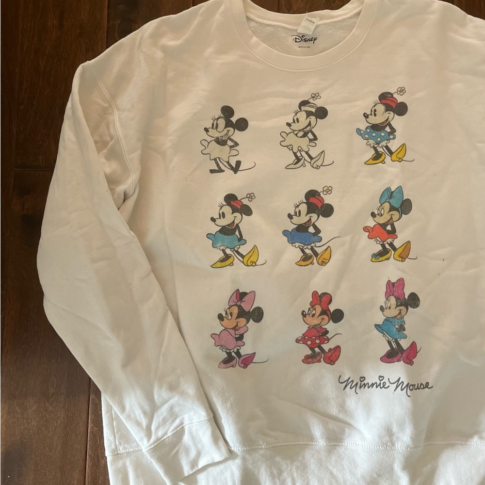 White Disney Minnie Mouse Sweatshirt Size Medium